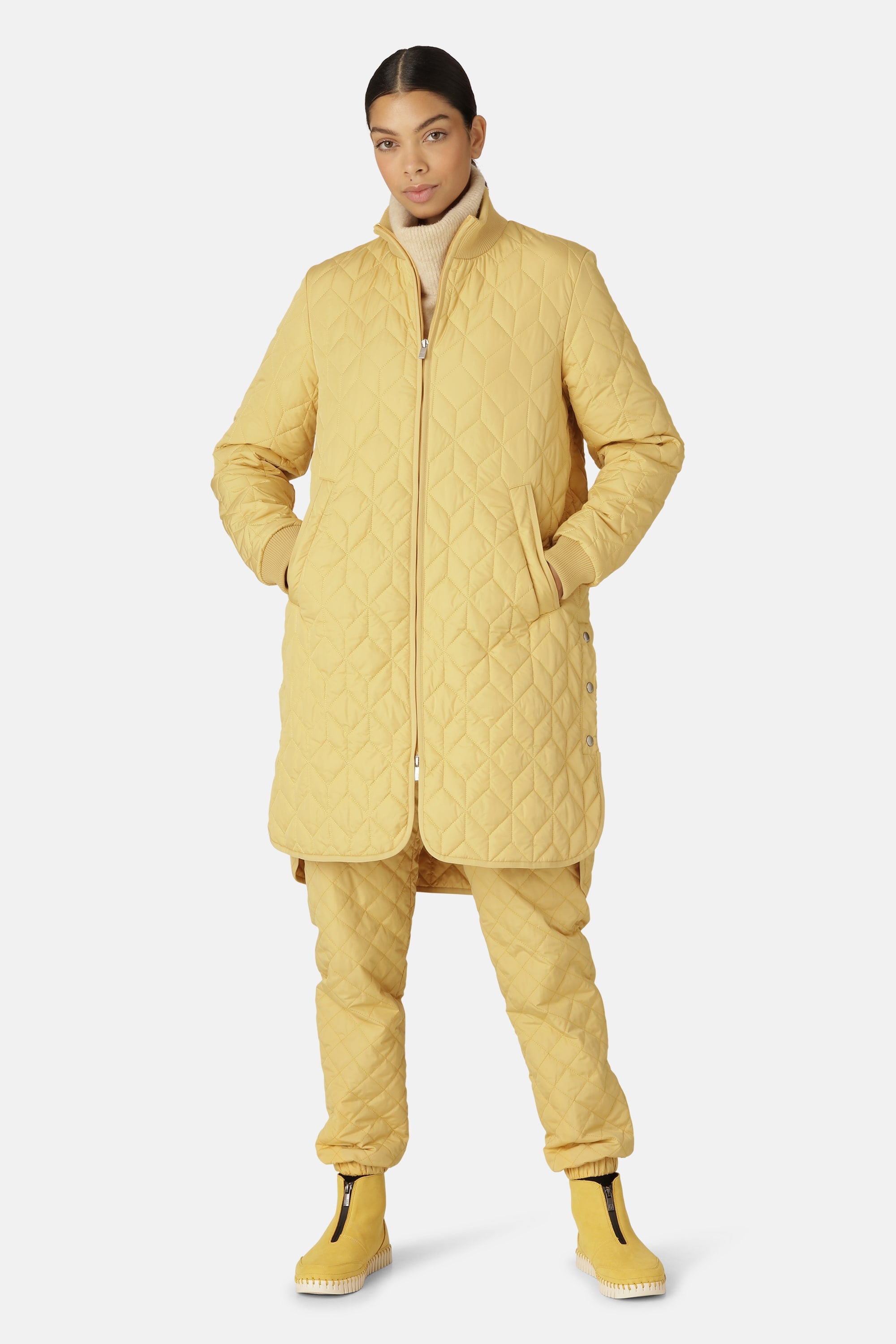 Lång Quiltad Jacka - Marigold